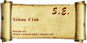 Sikos Elek névjegykártya